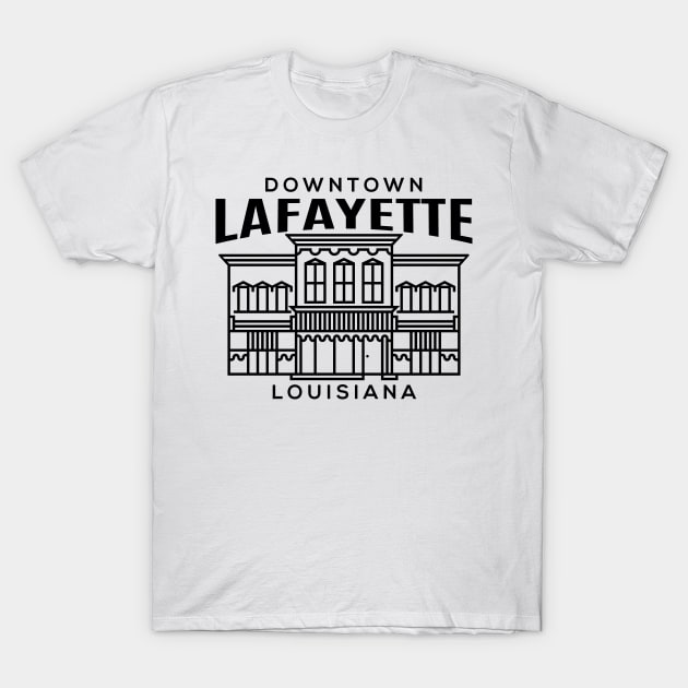 Downtown Lafayette LA T-Shirt by HalpinDesign